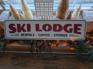 Metal Ski Lodge Sign